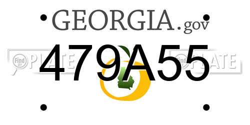 479A55 Georgia License Plate