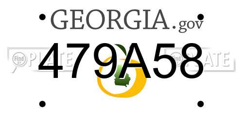 479A58 Georgia License Plate