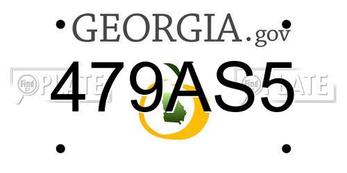 479AS5 Georgia License Plate