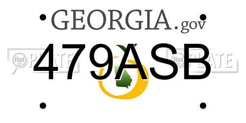 479ASB Georgia License Plate