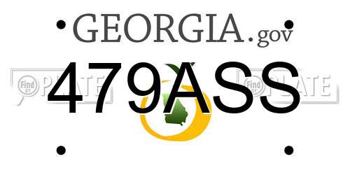 479ASS Georgia License Plate