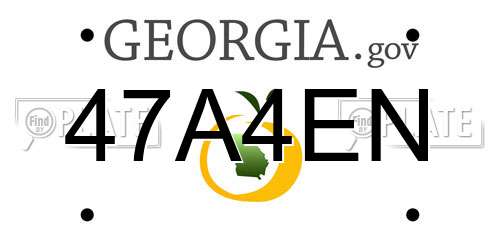 47A4EN Georgia License Plate