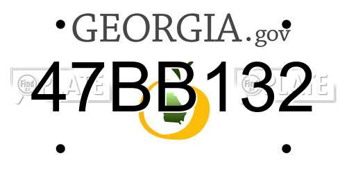 47BB132 Georgia License Plate