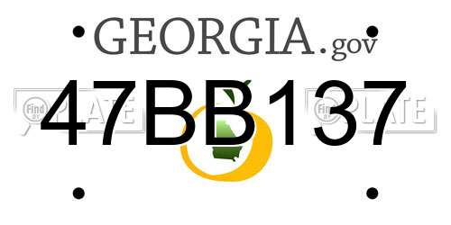 47BB137 Georgia License Plate