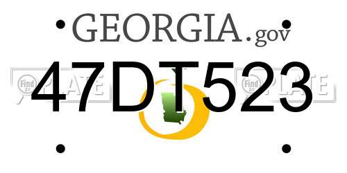47DT523 Georgia License Plate