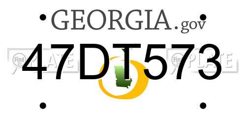 47DT573 Georgia License Plate