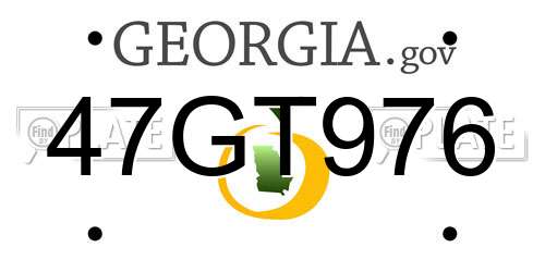 47GT976 Georgia License Plate