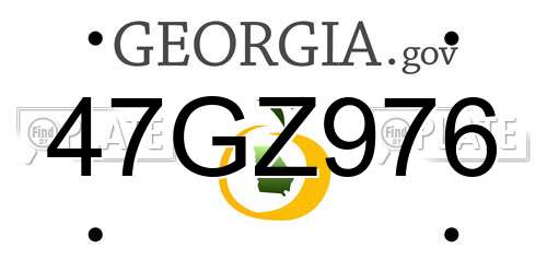 47GZ976 Georgia License Plate