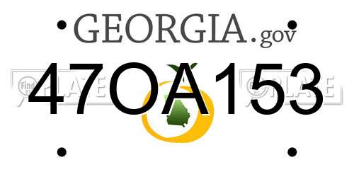47OA153 Georgia License Plate