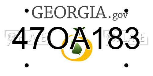 47OA183 Georgia License Plate