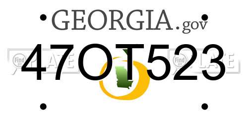 47OT523 Georgia License Plate