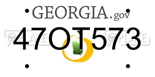 47OT573 Georgia License Plate