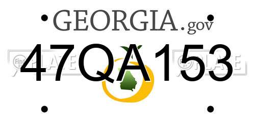 47QA153 Georgia License Plate