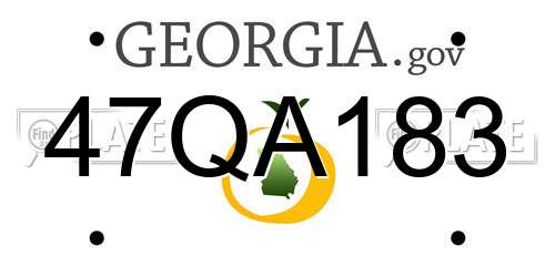 47QA183 Georgia License Plate