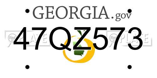 47QZ573 Georgia License Plate
