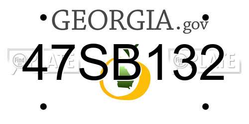 47SB132 Georgia License Plate