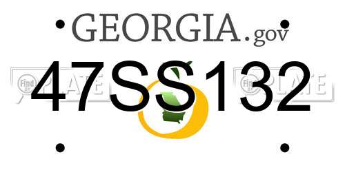 47SS132 Georgia License Plate