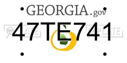 47TE741 Georgia License Plate