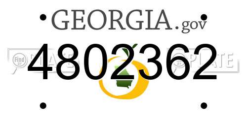 4802362 Georgia License Plate