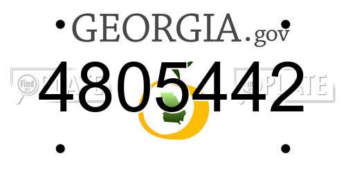 4805442 Georgia License Plate