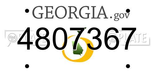 4807367 Georgia License Plate