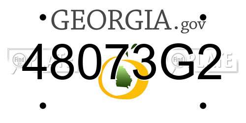 48073G2 Georgia License Plate