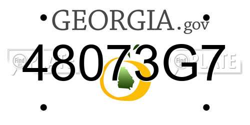 48073G7 Georgia License Plate