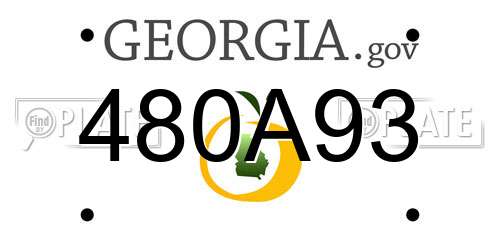 480A93 Georgia License Plate
