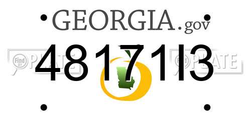 48171I3 Georgia License Plate