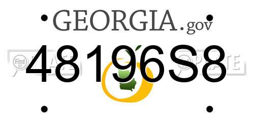 48196S8 Georgia License Plate