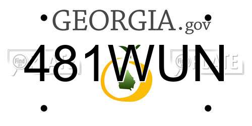 481WUN Georgia License Plate
