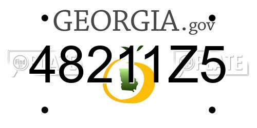 48211Z5 Georgia License Plate