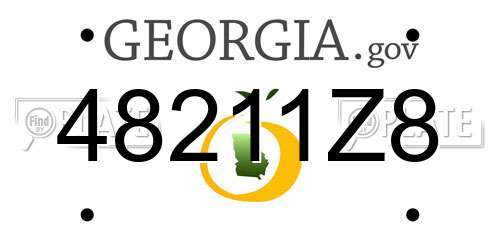 48211Z8 Georgia License Plate