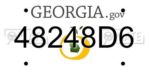 48248D6 Georgia License Plate