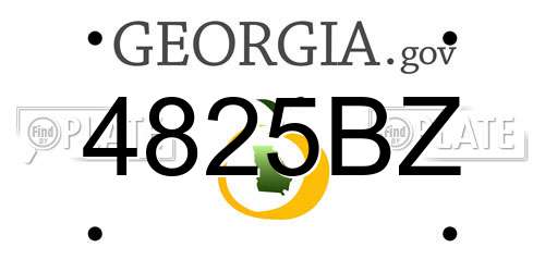 4825BZ Georgia License Plate