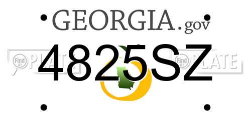 4825SZ Georgia License Plate