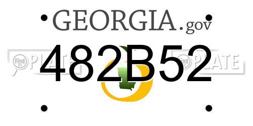 482B52 Georgia License Plate