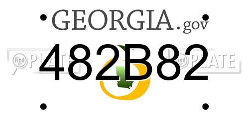 482B82 Georgia License Plate