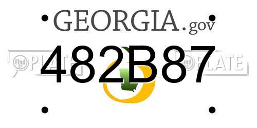 482B87 Georgia License Plate