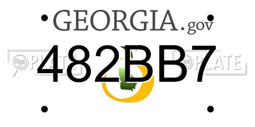 482BB7 Georgia License Plate