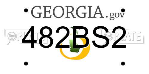 482BS2 Georgia License Plate