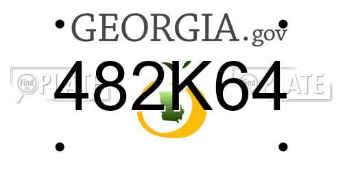 482K64 Georgia License Plate
