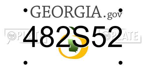 482S52 Georgia License Plate