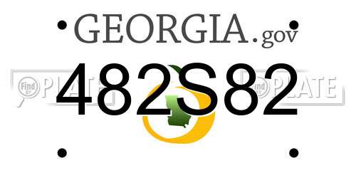482S82 Georgia License Plate