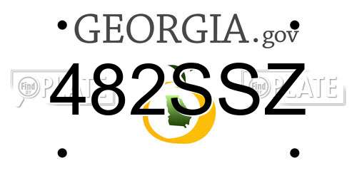 482SSZ Georgia License Plate