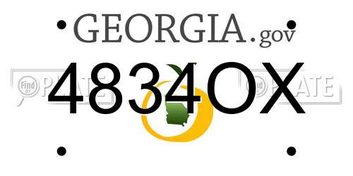 4834OX Georgia License Plate