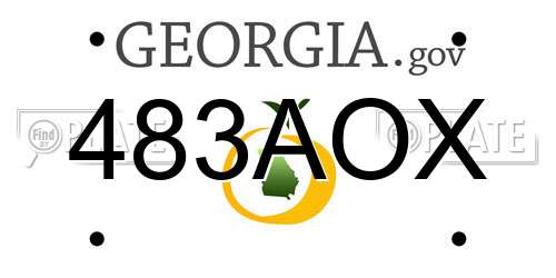 483AOX Georgia License Plate