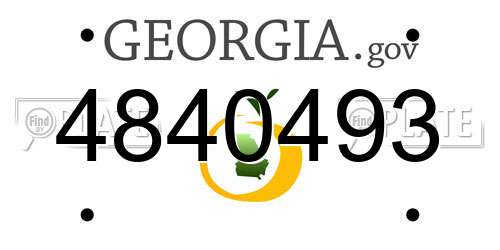 4840493 Georgia License Plate