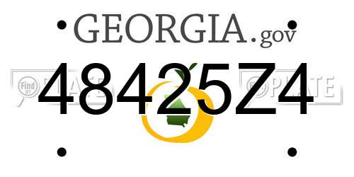 48425Z4 Georgia License Plate