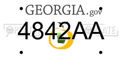 4842AA Georgia License Plate